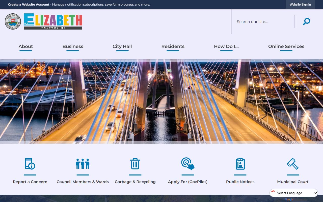 Elizabeth government official website for Elizabeth probate court records
