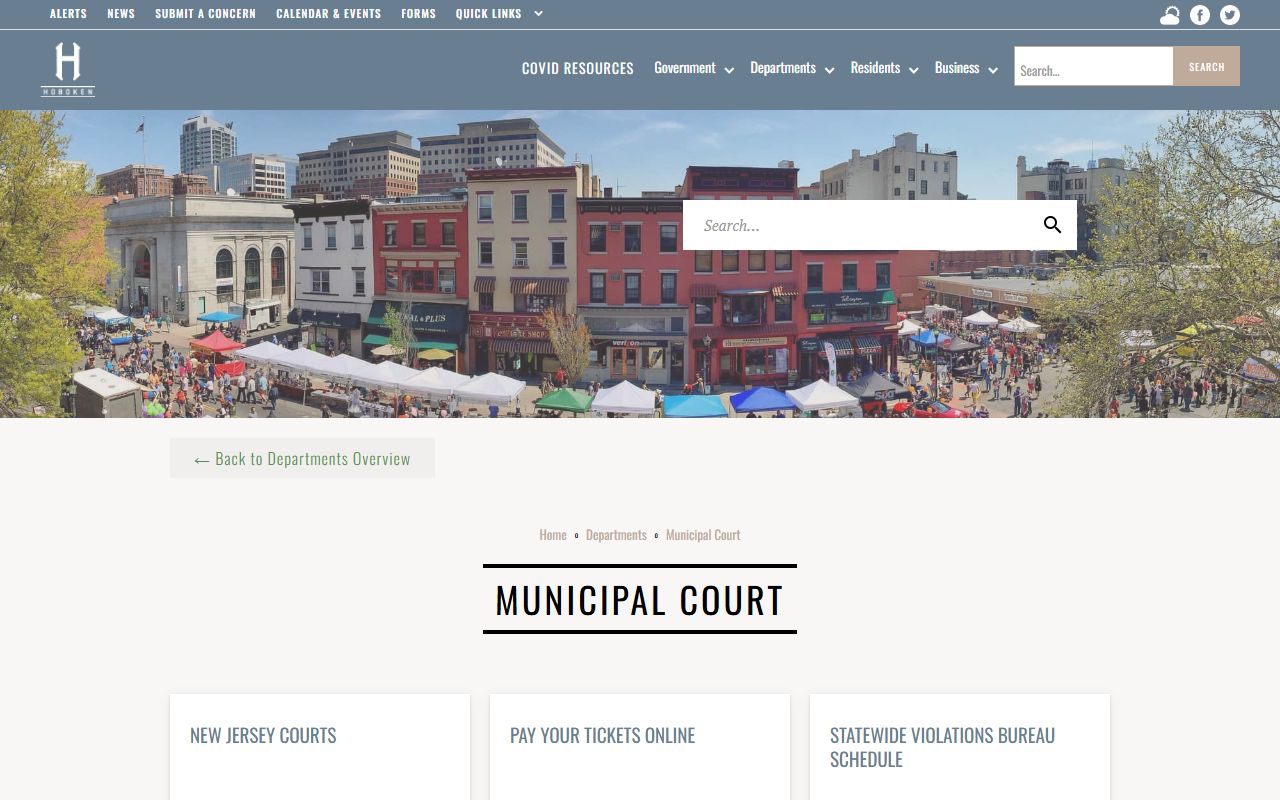 Hoboken municipal court page for probate court records