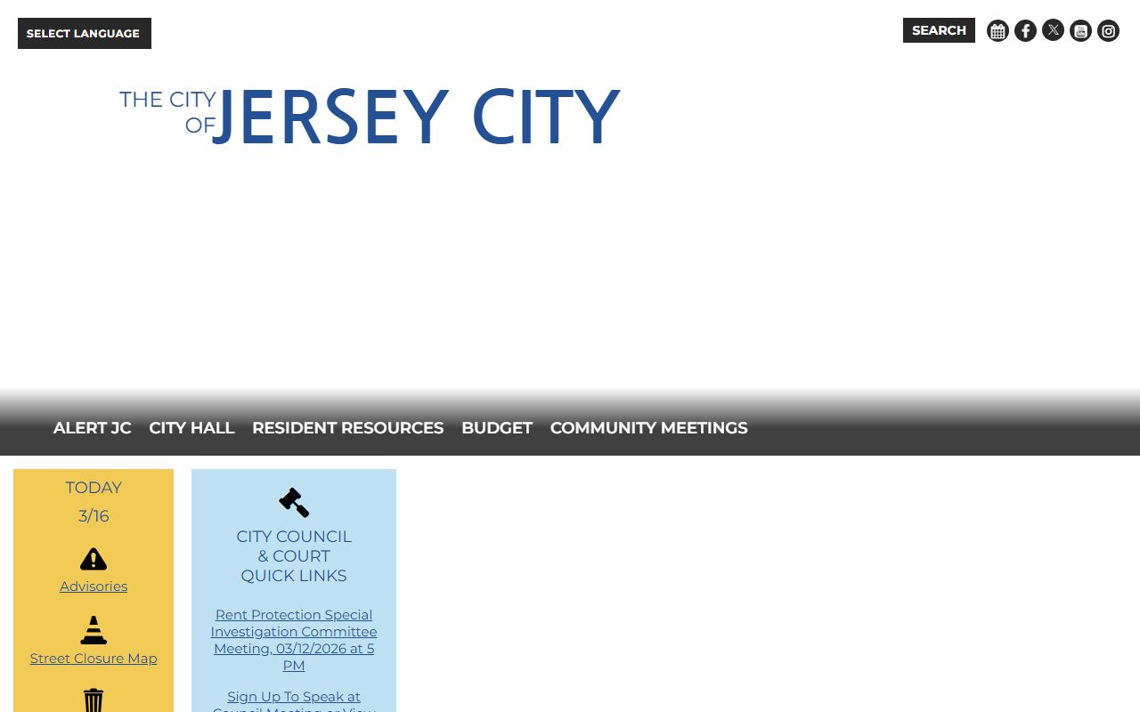 Jersey City government official website for Jersey City probate court records