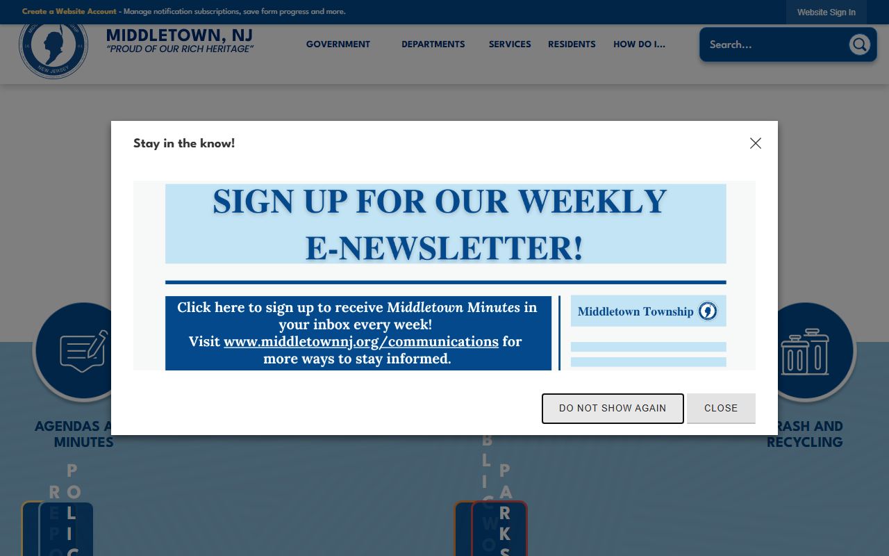 Middletown Township official website for local government information