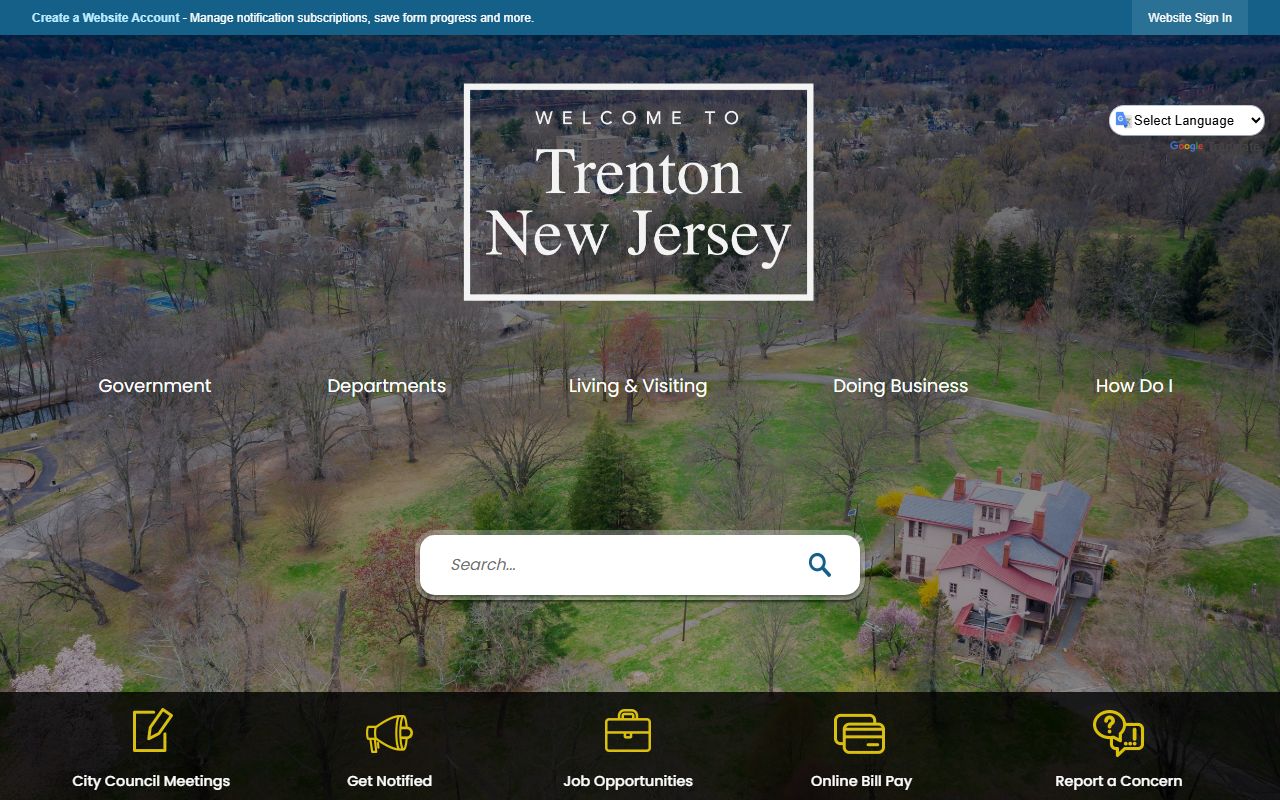 City of Trenton official website for local government services and probate court records information