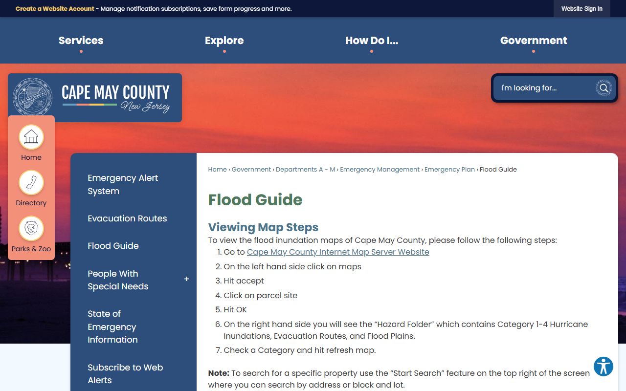Cape May County Clerk website related to probate court records