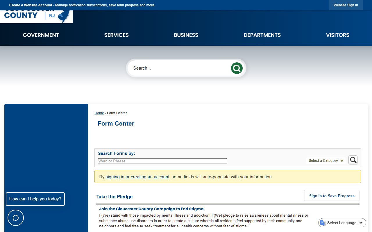 Gloucester County Clerk's Office website for land records related to probate court records