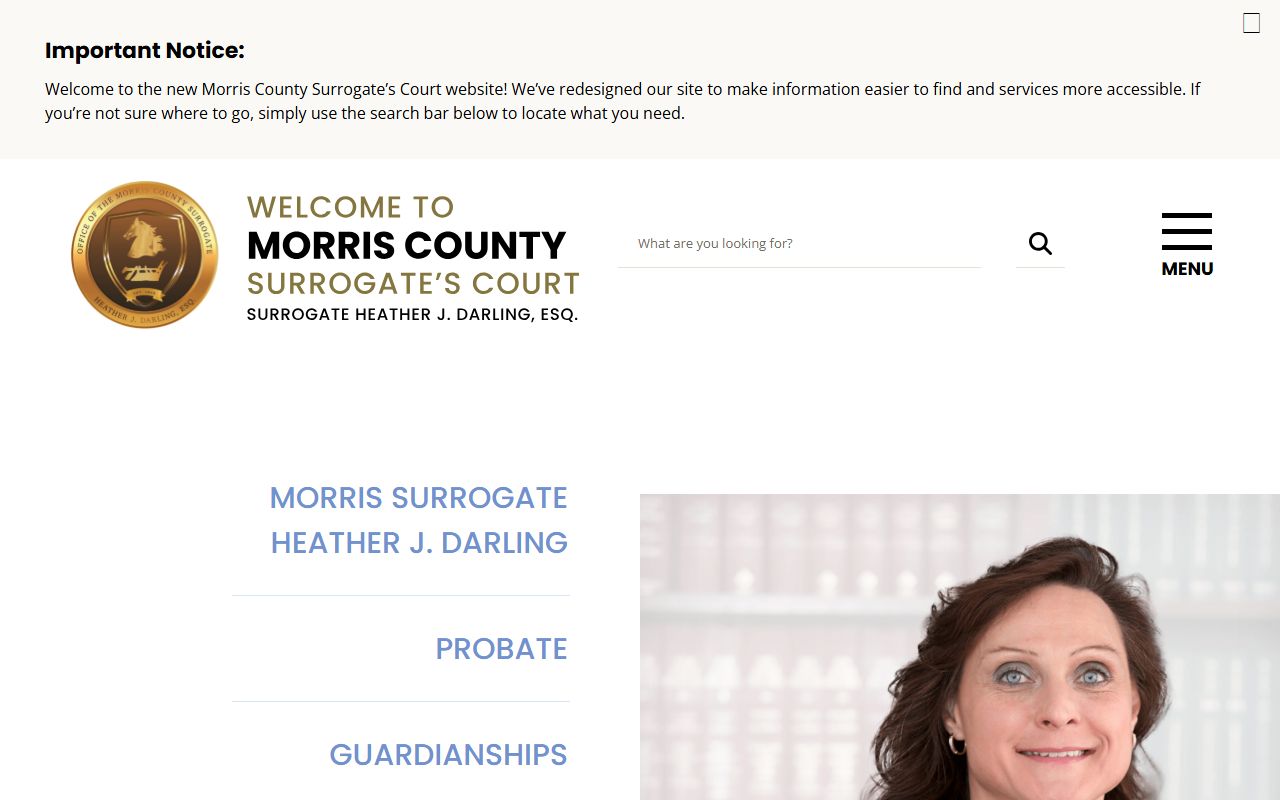 Morris County Surrogate's Court official website for probate court records