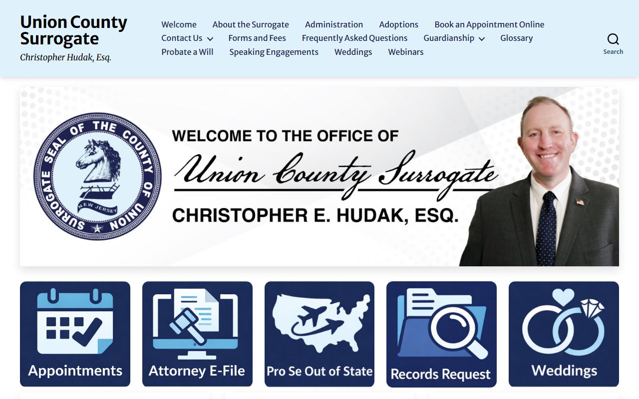 Union County Surrogate official website for probate court records