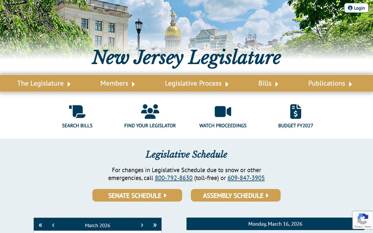 New Jersey Legislature website showing probate statutes for court records
